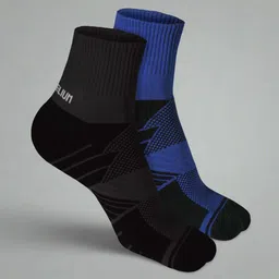 Heelium Unisex Pack Of 2 Striped Above Ankle Length 3X Tougher & Durable Athletic Socks-9
