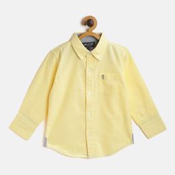 Gini and Jony Infant Boys Yellow Regular Fit Pure Cotton Solid Casual Shirt-image-81