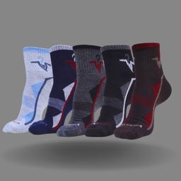 MJE Men Pack Of 5 Patterned Ankle Length Socks-0