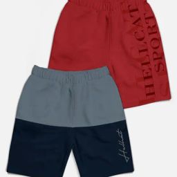 HELLCAT Kids Multi Color Block Shorts (Pack Of 2)-picture-0