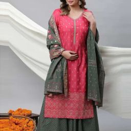 Aurelia Green Cotton Printed Dupatta-7