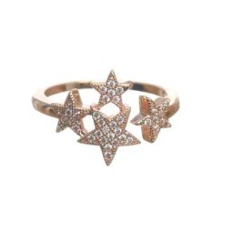 Aatmana Rose Gold-Plated CZ-Studded Handcrafted Adjustable Finger Ring for Women image 5