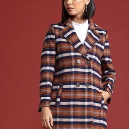 all about you Checked Double-Breasted Longline Coat-27