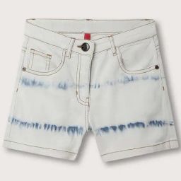 Blue Giraffe Kids White & Blue Cotton Printed Shorts-picture-27