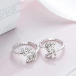 Zavya 925 Sterling Silver Leafy Rhodium Casual Toe-ring For Women-image-60