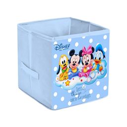 Kuber Industries Set Of 2 Blue & White Disney Baby Team Mickey Print Foldable Storage Cube With Handles image 4