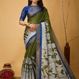 DIVASTRI Checked Printed Zari Border Saree-68