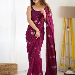 Anouk Sequinned Saree with Blouse Piece-image-88