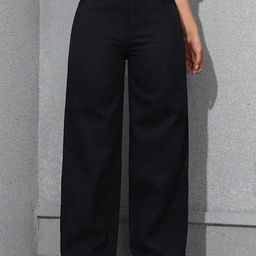SENDIPO Women Jean Wide Leg High-Rise Slash Knee Stretchable Jeans-picture-39