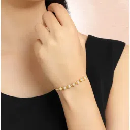 Peora Gold CZ Studded Stylish Adjustable Fancy Bracelets-image-48