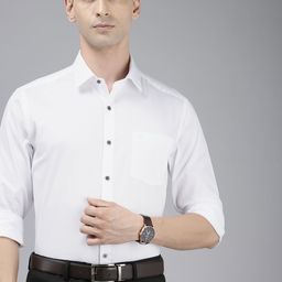 Arrow Pure Cotton Manhattan Slim Fit Self Design Textured Formal Shirt-image-67