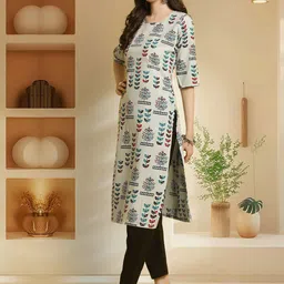 anouk rustic HERE&NOW Selection Of 3 Geometric Printed Round Neck Straight Kurtas image 5