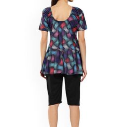 Aarika Plus Size Abstract Printed Swim Suit With Cap image 3