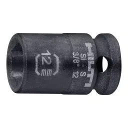 Hilti Short Impact Socket Black Finish 12 mm Size 30 mm Length, 2070361-45