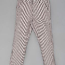 YOUMAA Cotton Striped Chino Trousers - Brown-image-40