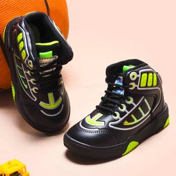 KATS Colour Blocked Lace Up Sneakers - Black-image-0