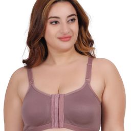 Fabme Cotton Blend Sleeveless Solid Non Padded Maternity Bra With Nursing Access - Purple-image-54