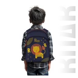 Harissons R59 ROAR Navy Orange School Backpack Fierce Lion Design.(Age -3 to 6 Year 16 Inches )-image-89