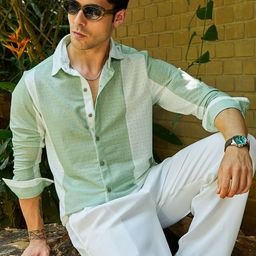 Campus Sutra Comfort Panel-Tactile Striped Regular Fit Casual Shirt-picture-14
