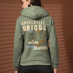 Thirty Threads Women Typography Printed Hooded Front-Open Sweatshirt-picture-13