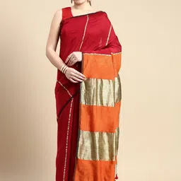 DESH BIDESH Striped Silk Cotton Saree-image-49