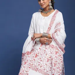 Taavi Block Printed Cotton Linen Dupatta-14