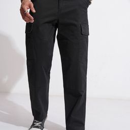HIGHLANDER Men Solid Mid-Rise Regular Fit Cargos Trousers-image-75