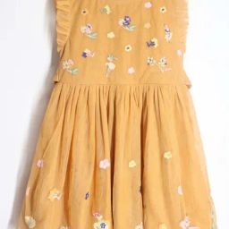 Cherry Crumble By Nitt Hyman Kids Orange Embroidered Dress-image-83