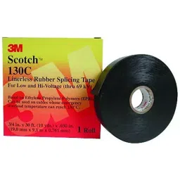 3M TAPE, SPLICING, RUBBER, BLACK 25MMX9.1MM, 130C (1X30FT)-13