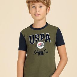 U.S. Polo Assn. Kids Boys Brand Logo Printed Pure Cotton T-shirt-image-128