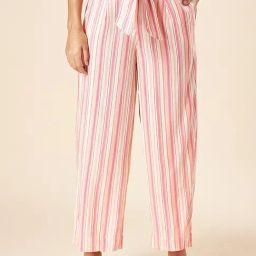 Akkriti by Pantaloons Pink Striped Palazzos-image-77