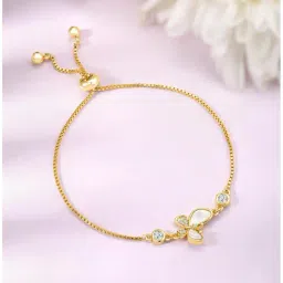 Peora Gold CZ Studded Butterfly Shape Adjustable Fancy Bracelets-image-46