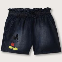 Blue Giraffe Kids Blue Cotton Printed Mickey Shorts-image-48