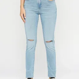 Spykar Blue Cotton Distressed Mid Rise Jeans-picture-22