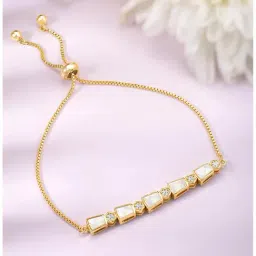 Peora Gold CZ Studded Adjustable Fancy Bracelets-image-95