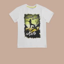 Pantaloons Junior White Cotton Printed T-Shirt-picture-7