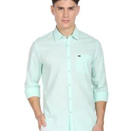 AD by Arvind Mint Green Slim Fit Shirt-picture-24