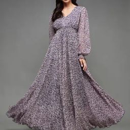 Miss Chase Purple Floral Print Midi Dress-image-35