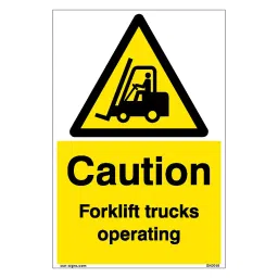 SUNSIGNS Caution Forklift Trucks Operating Signages Size 150x100 mm HP Print + Vinyl + ACP Sheet, SN0058-image-95