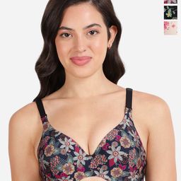 shyaway Pack Of 3 Floral Underwired Lightly Padded T-shirt Bras With All Day Comfort-image-87