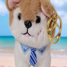 Dog White Brown Soft Toy Keychain And Keyring-image-22
