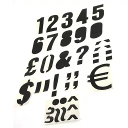 RS PRO Black Self Adhesive Numbers, 100 mm Character Height Model No 4566740-21
