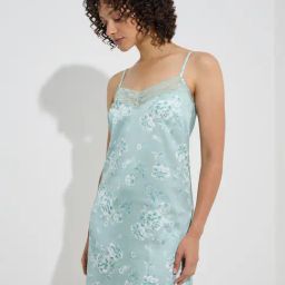 Wunderlove by Westside Light Green Floral Design Slip Dress-image-31