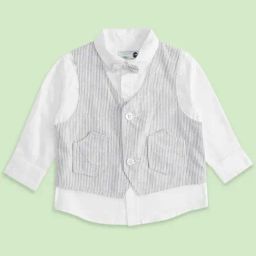 Pantaloons Baby White Cotton Striped Full Sleeves Shirt-picture-28