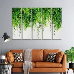 999Store Printed Green MDF 5 Panels Wall Art-image-94