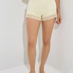 Wunderlove by Westside Yellow Lace-Detailed High-Rise Shorts-picture-14