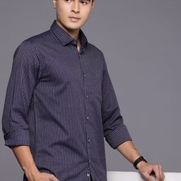 Louis Philippe Sport Super Slim Fit Striped Pure Cotton Casual Shirt-image-97
