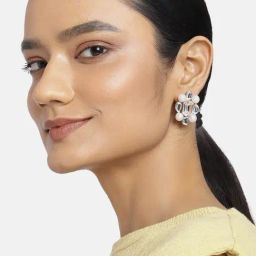 Estele Gold-Plated Ayina Pearl Stud Earrings with Kundan for Women-25
