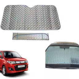 Auto Pearl F266 Dashboard Sun Shade Cover with Suction Cup for Maruti Suzuki WagonR Stingray (Grey)-picture-45