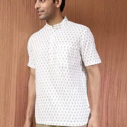 Fabindia Men Opaque Printed Casual Shirt-image-77